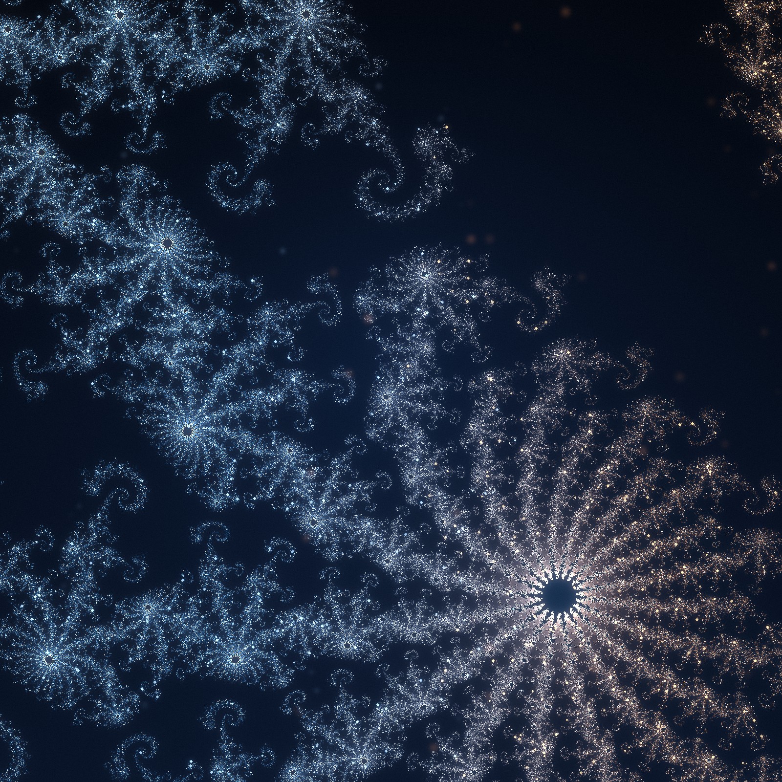 Fractal ecosystem of luminous clusters around radiant hubs